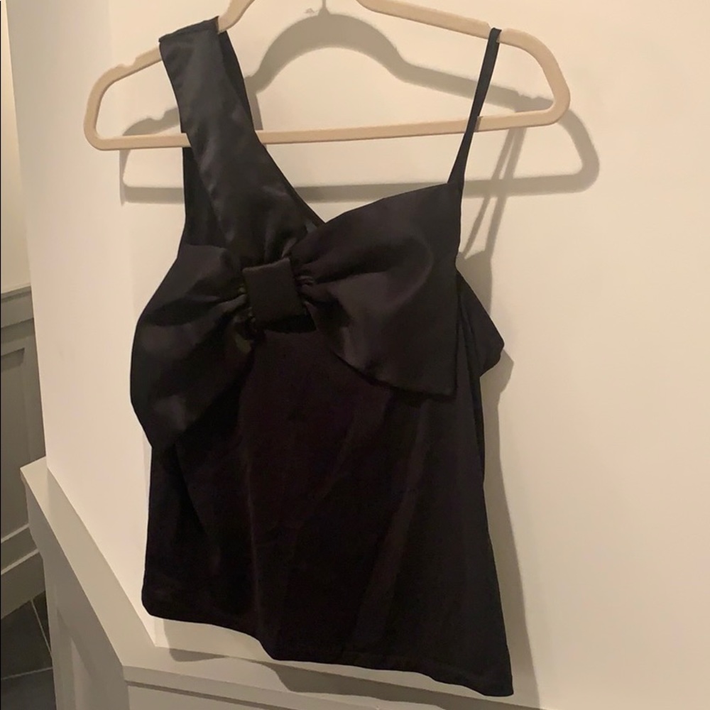 One shoulder top with bow detail